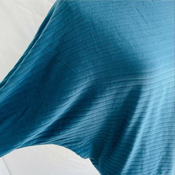 Saturday Sunday Shawna Hacci Velour Dolman Sleeve Sweater Blue Viscose Ribbed M - Picture 6 of 12